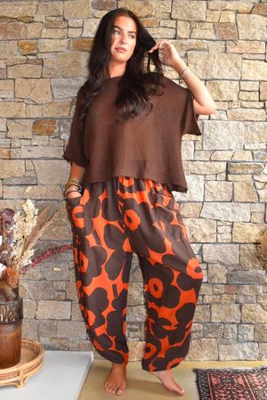 Carnaby Shelby Barrel Pant Coffee Bean & Rust
